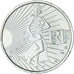 France, 10 Euro, 2009, Semeuse, MS(64), Silver, KM:1580