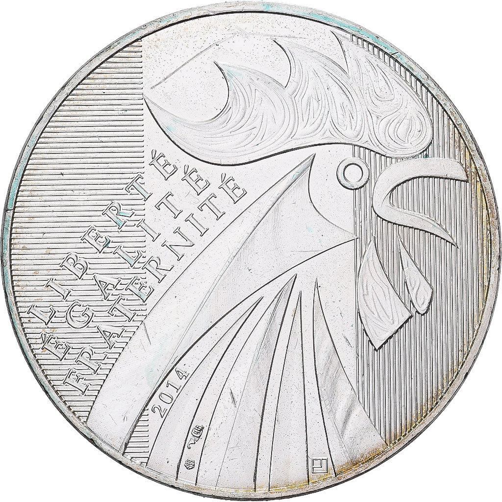 Frankrijk, 10 Euro, 2014, Coq, UNC, Zilver, Gadoury:EU656