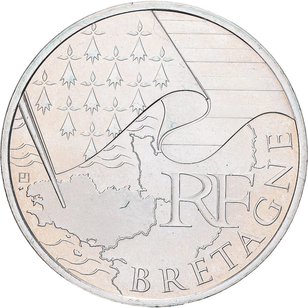 France, 10 Euro, 2010, Bretagne, SPL+, Argent