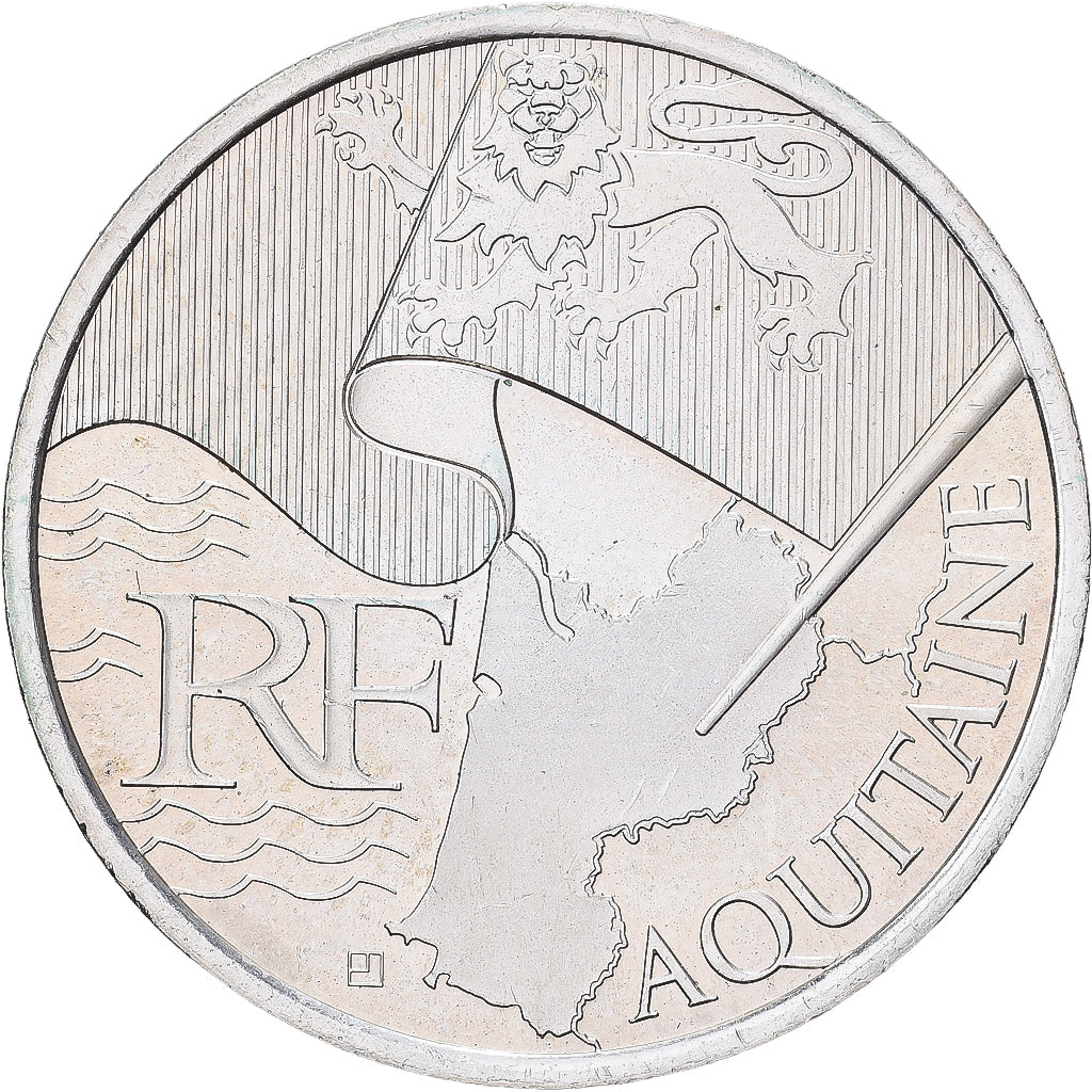 France, 10 Euro, 2010, Aquitaine, SPL+, Argent