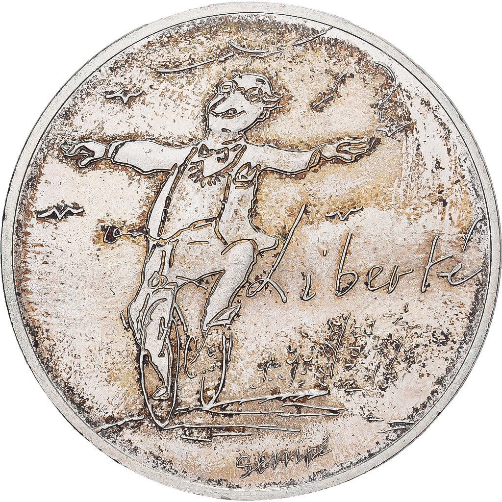 França, 10 Euro, 2014, Sempé Liberté Printemps, AU(55-58), Prata