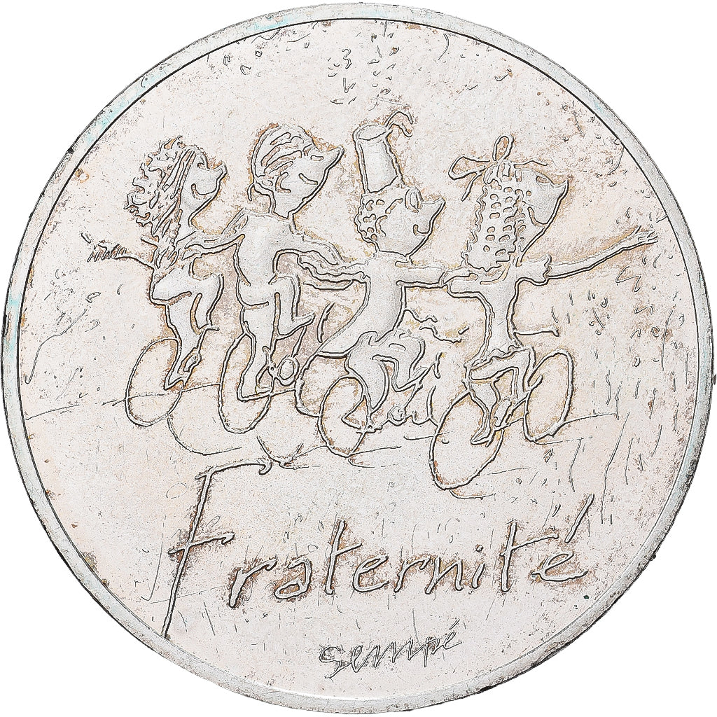 France, 10 Euro, 2014, Sempé Fraternité Printemps, TTB+, Argent