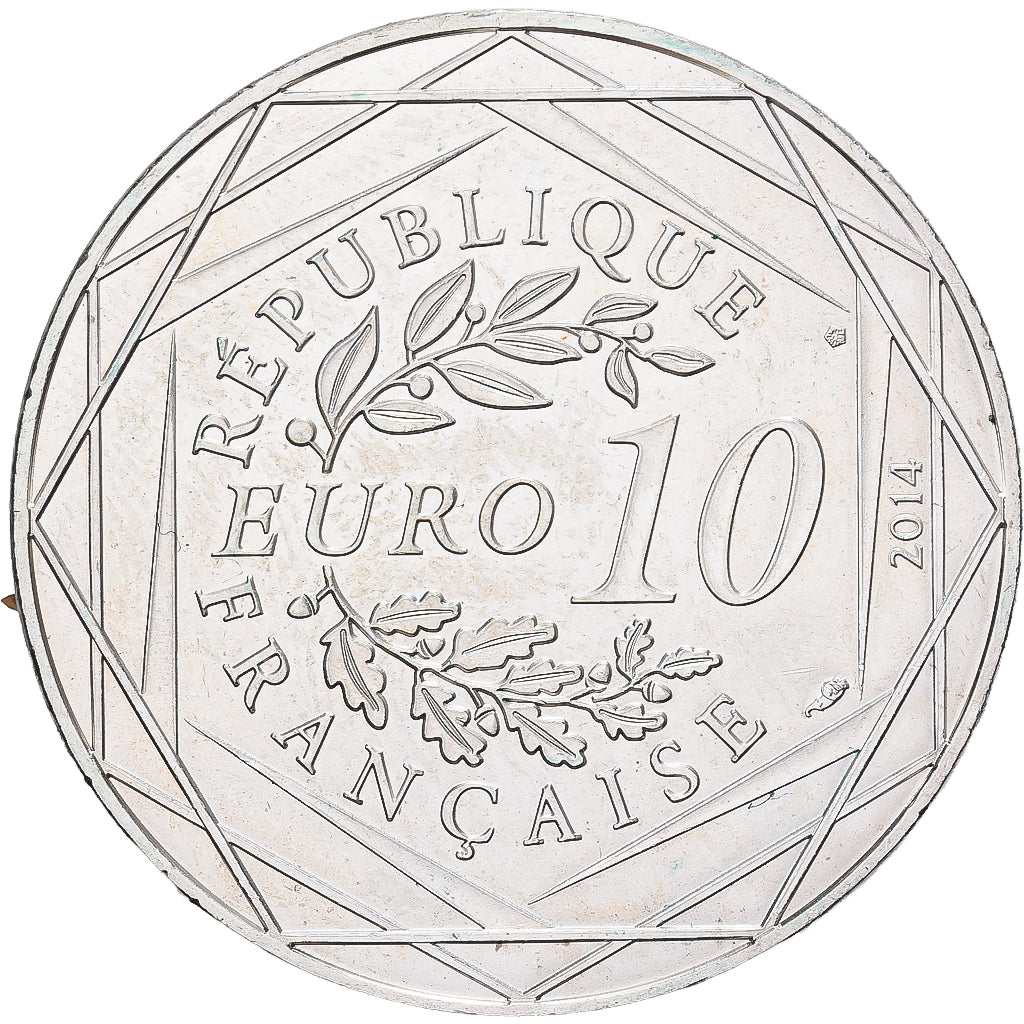 France, 10 Euro, 2014, Sempé Fraternité Printemps, TTB+, Argent