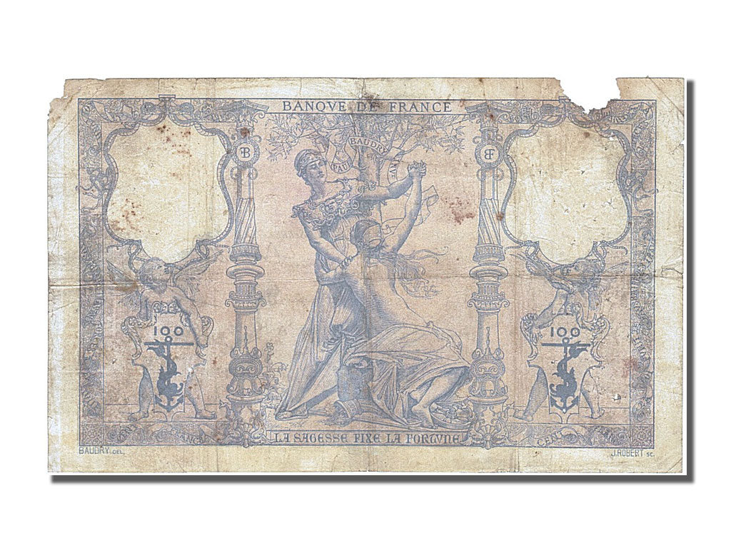 Banknot, Francja, 100 Francs, Bleu et Rose, 1897, 1897-02-17, F(12-15)