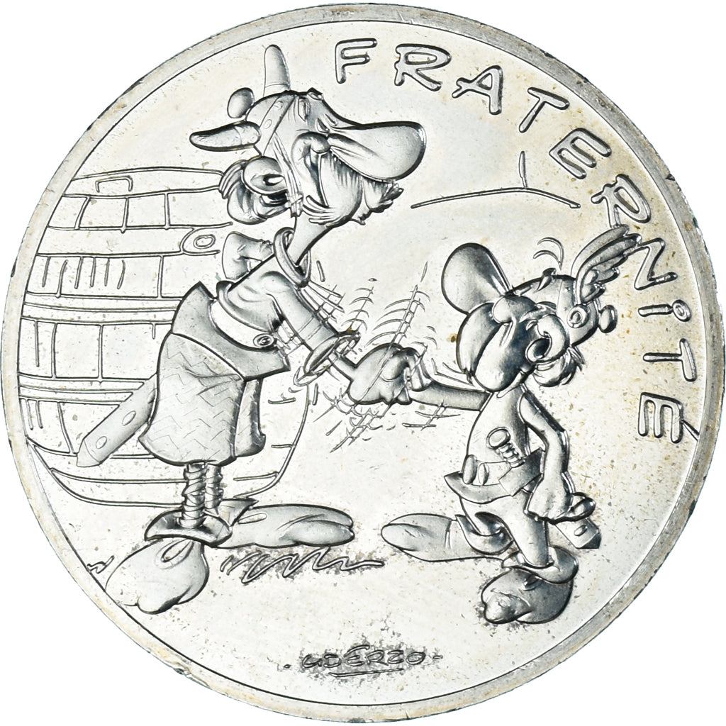 Francja, 10 Euro, Astérix - Fraternité, 2015, Monnaie de Paris, MS(63), Srebro