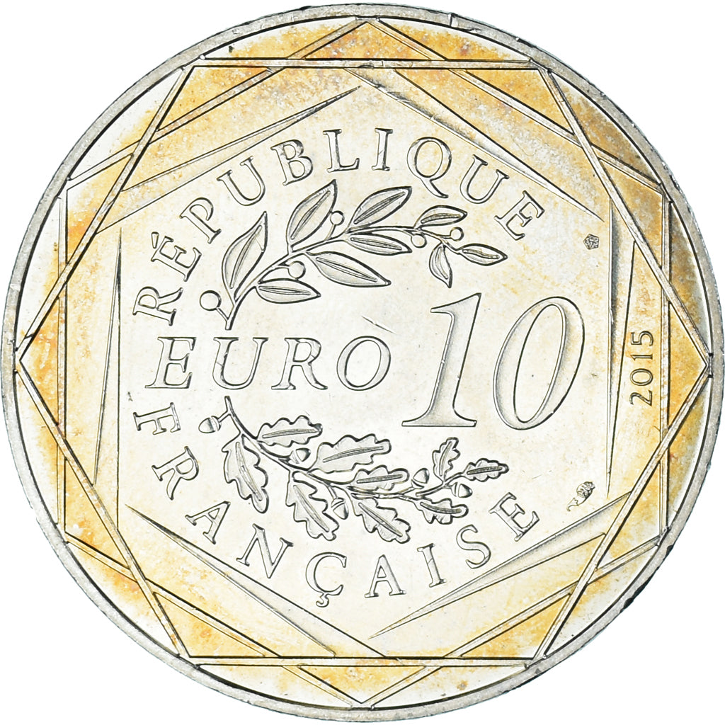 Francja, 10 Euro, Astérix - Fraternité, 2015, Monnaie de Paris, MS(63), Srebro