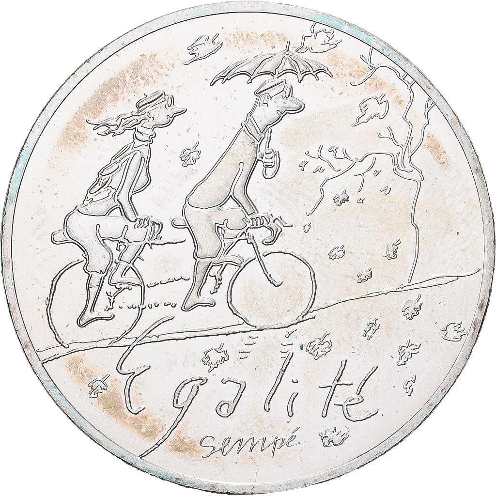 Frankrijk, 10 Euro, 2014, Paris, Sempé Egalité Automne, UNC-, Zilver