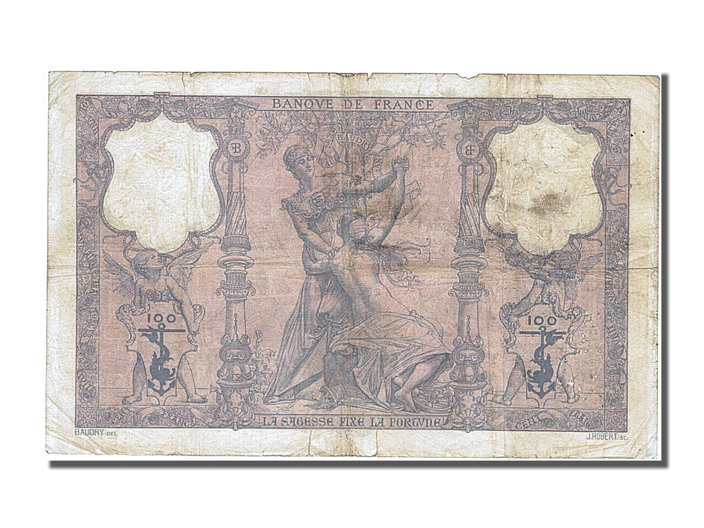 Banknote, France, 100 Francs, 100 F 1888-1909 ''Bleu et Rose'', 1907