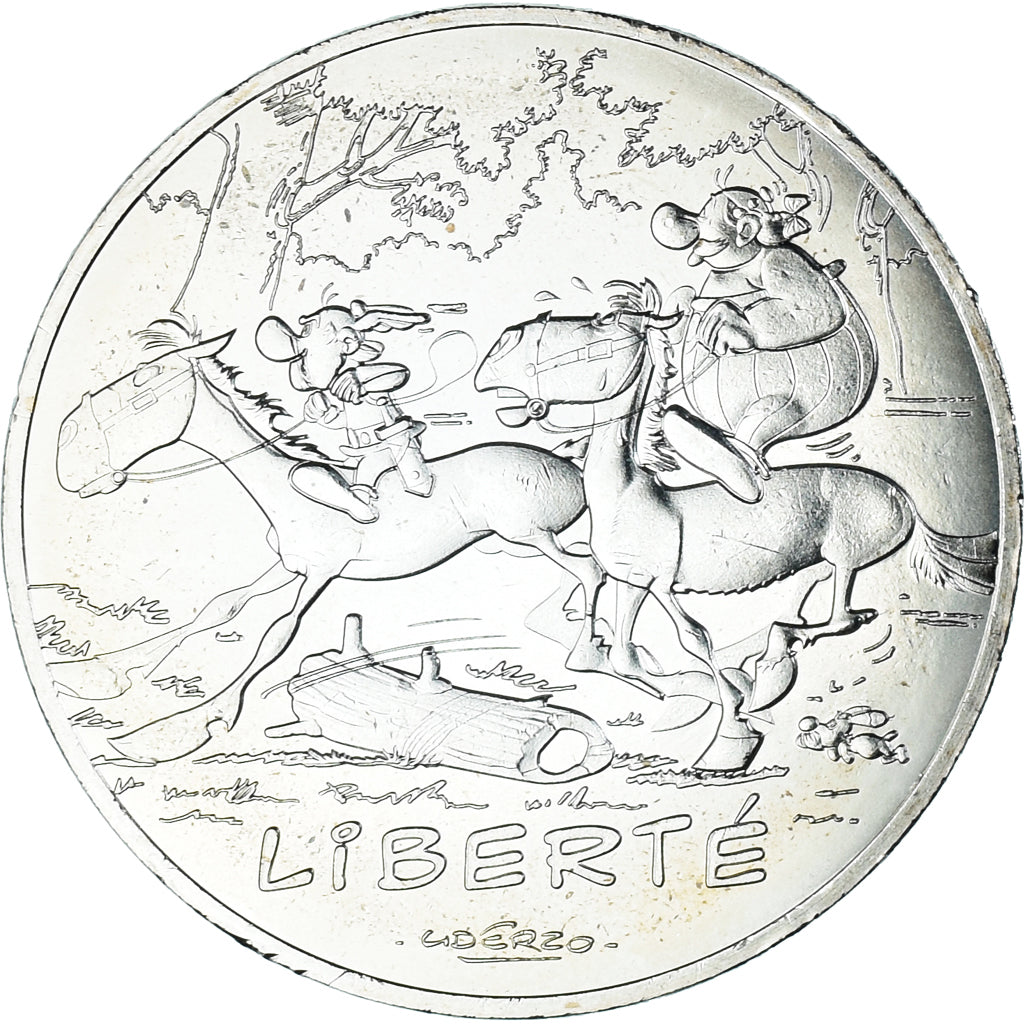France, 10 Euro, 2015, Monnaie de Paris, Asterix - Liberté, MS(64), Silver