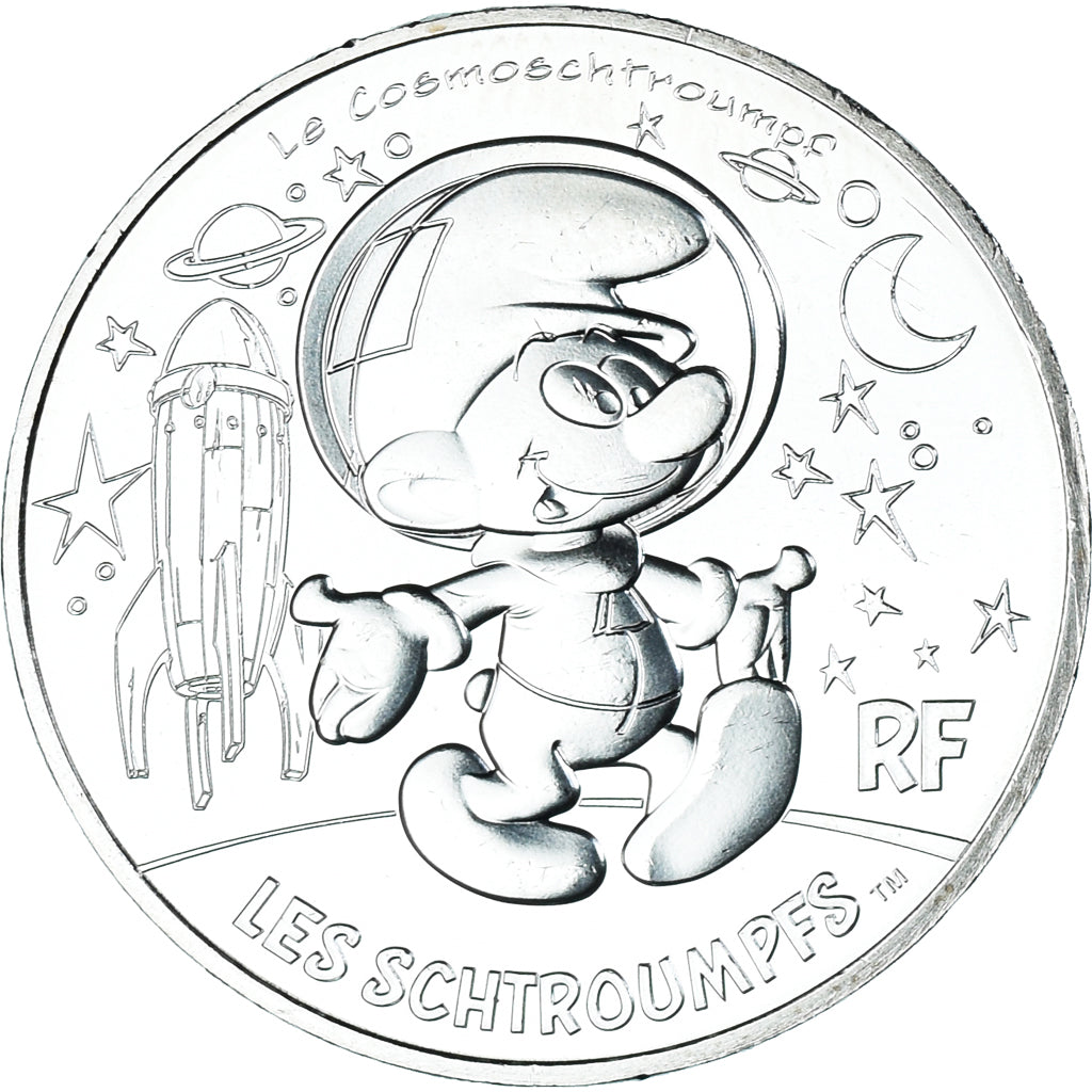 France, 10 Euro, Le Schtroumpf Cosmonaute (16/20), 2020, Monnaie de Paris, FDC