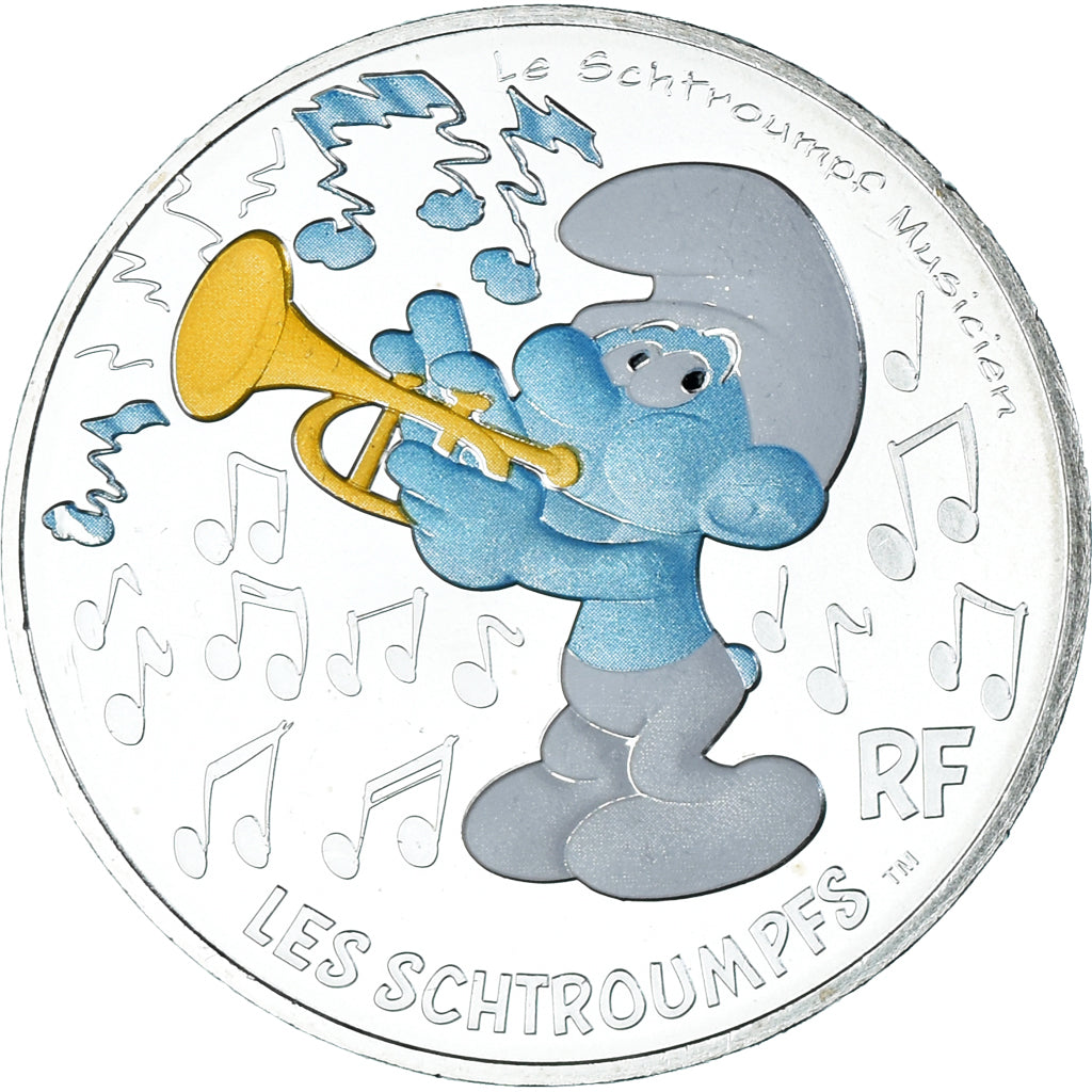 France, 10 Euro, Le Schtroumpf Musicien (14/20), 2020, Monnaie de Paris, FDC