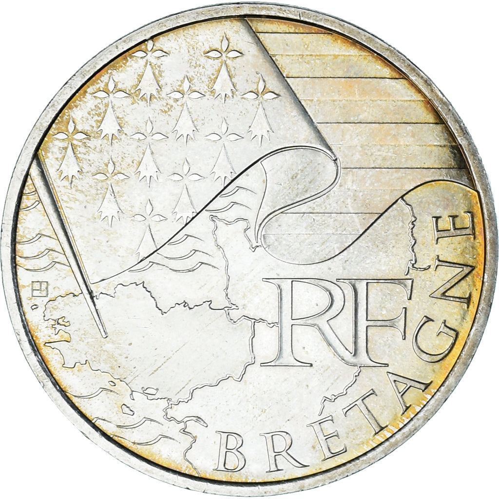 France, 10 Euro, Euros des régions, 2010, Monnaie de Paris, Bretagne, SUP+
