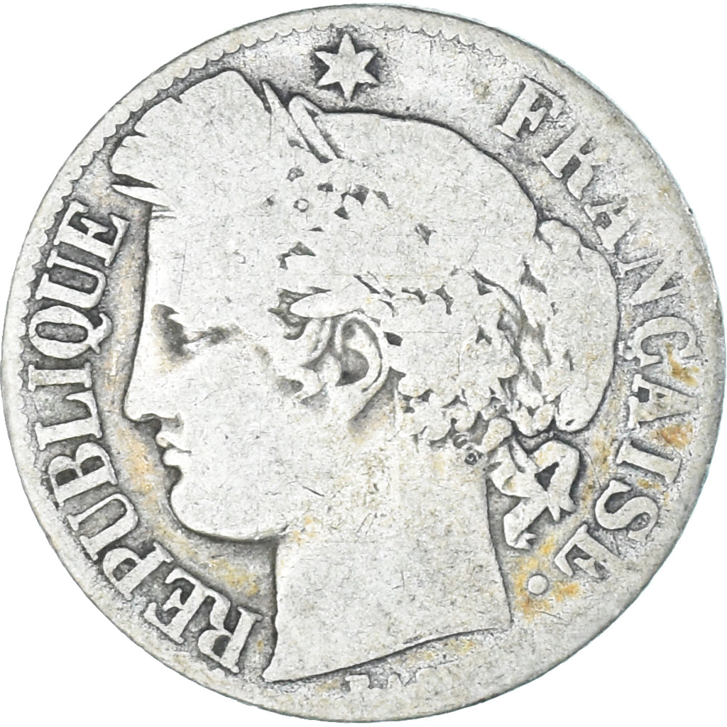 Monnaie, France, Cérès, Franc, 1872, Paris, B, Argent, KM:822.1