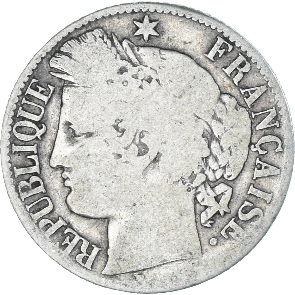 Moneta, Francja, Cérès, Franc, 1871, Bordeaux, F(12-15), Srebro, KM:822.2
