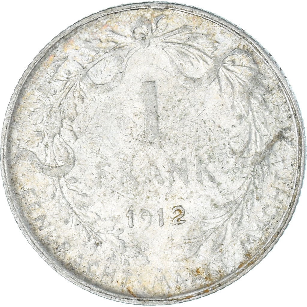 Moeda, Bélgica, Franc, 1912, EF(40-45), Prata, KM:73.1
