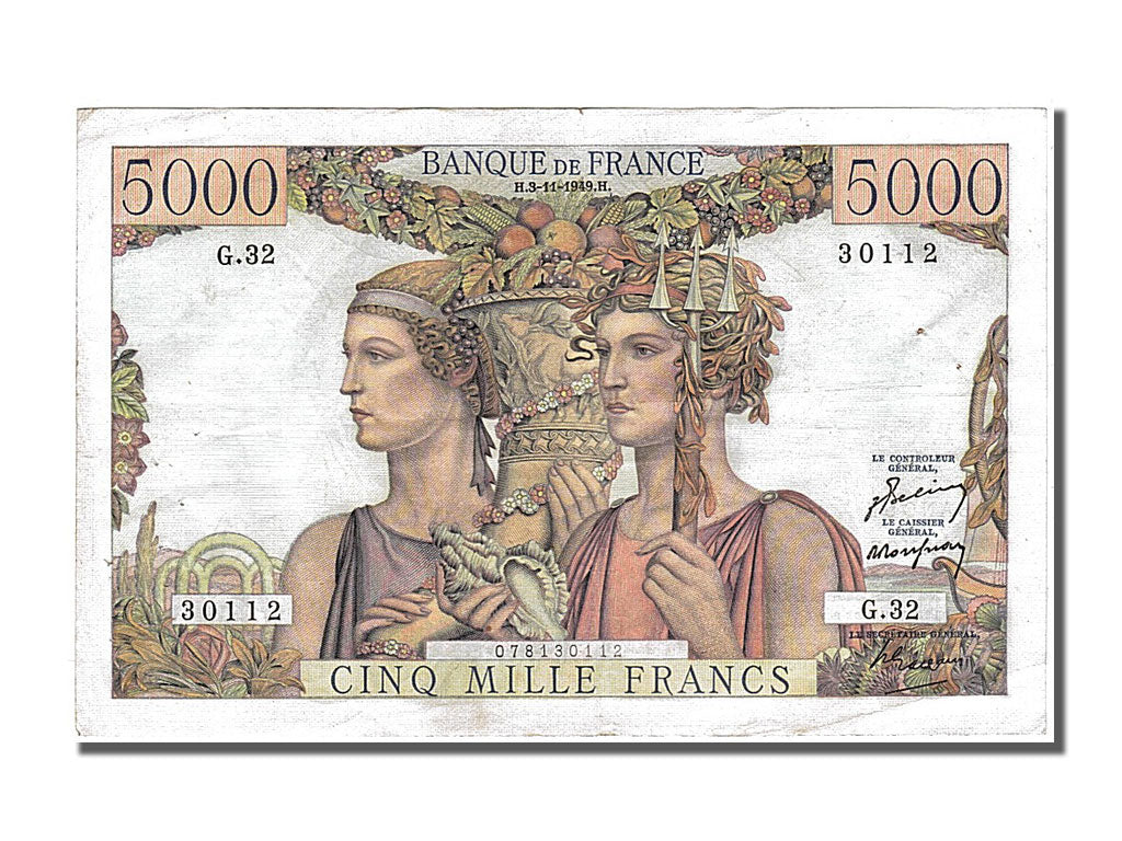 Banknote, France, 5000 Francs, 5 000 F 1949-1957 ''Terre et Mer'', 1949