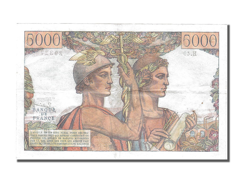 Banconote, Francia, 5000 Francs, 5 000 F 1949-1957 ''Terre et Mer'', 1951