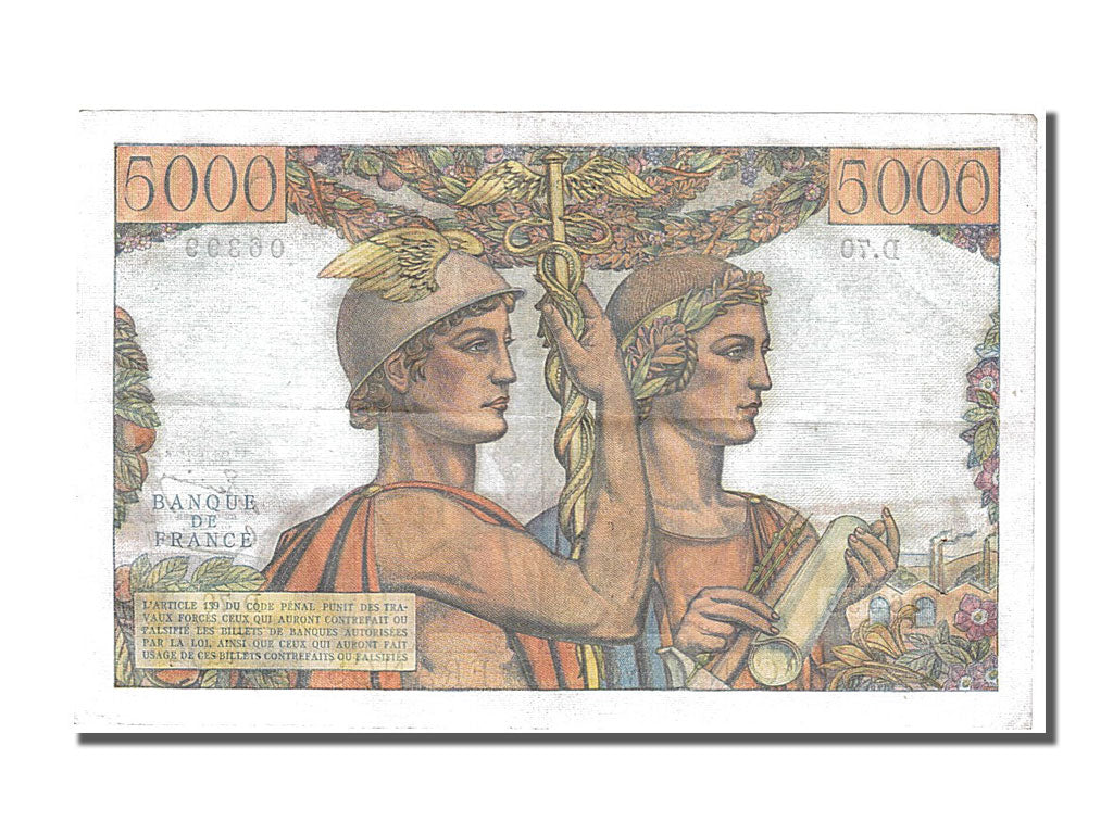 Banconote, Francia, 5000 Francs, 5 000 F 1949-1957 ''Terre et Mer'', 1951