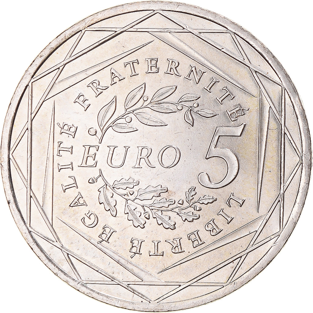 Francia, 5 Euro, 2008, Semeuse, MBC+, Plata, KM:1534