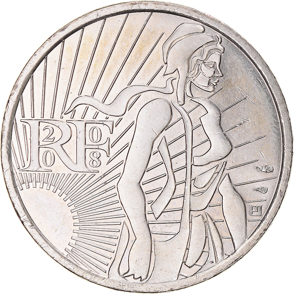 Francia, 5 Euro, 2008, Semeuse, EBC, Plata, KM:1534