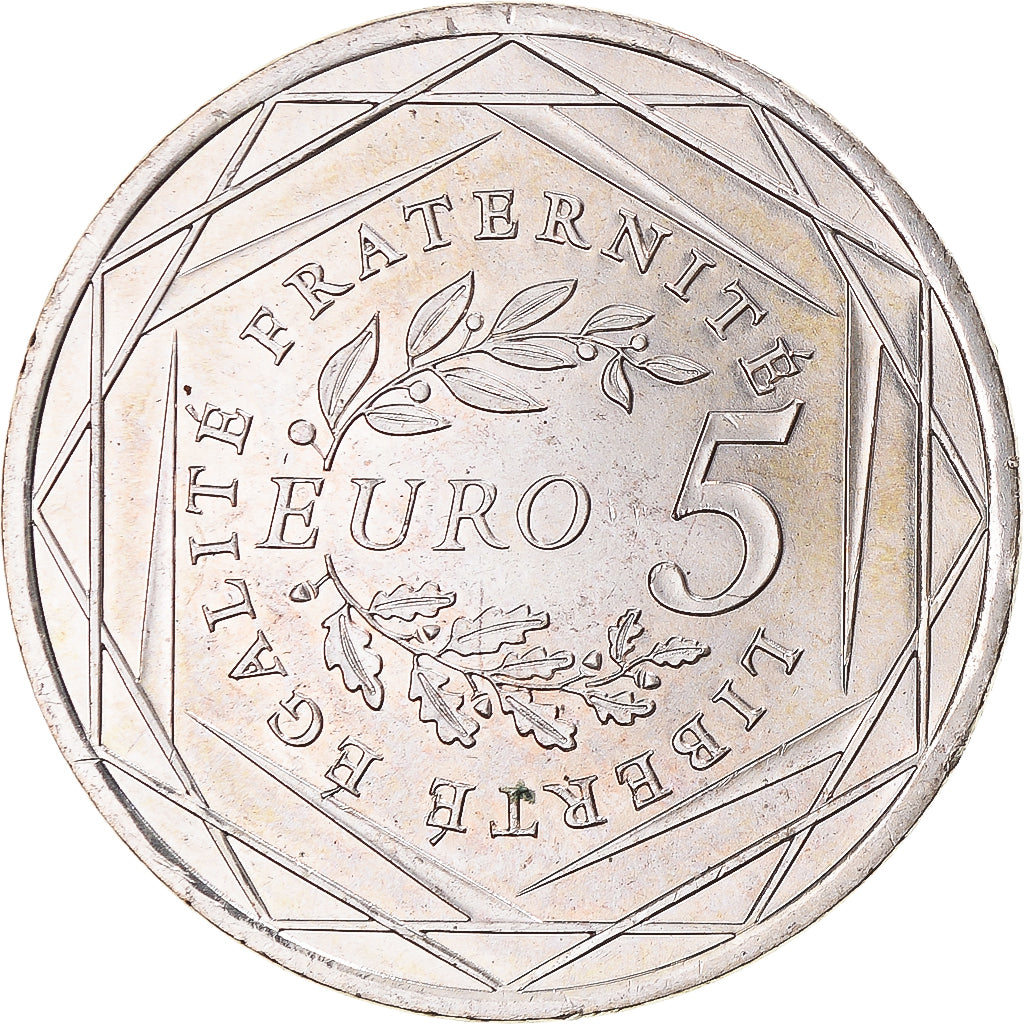 Francia, 5 Euro, 2008, Semeuse, EBC, Plata, KM:1534