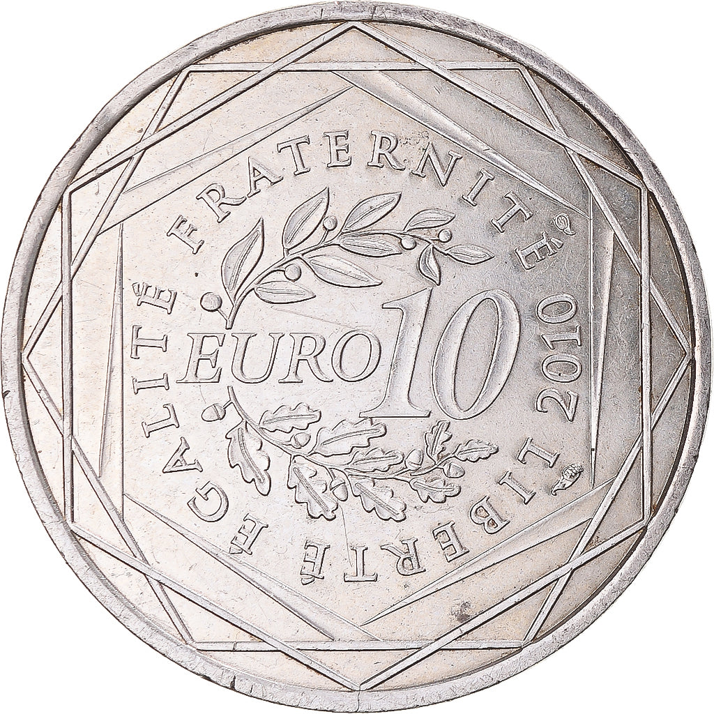 França, 10 Euro, 2010, Paris, Bretagne, AU(55-58), Prata, KM:1648