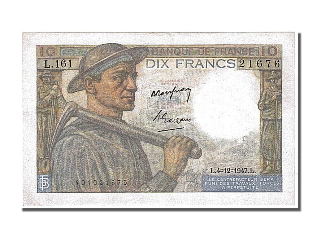 Billete, Francia, 10 Francs, 10 F 1941-1949 ''Mineur'', 1947, 1947-12-04, SC