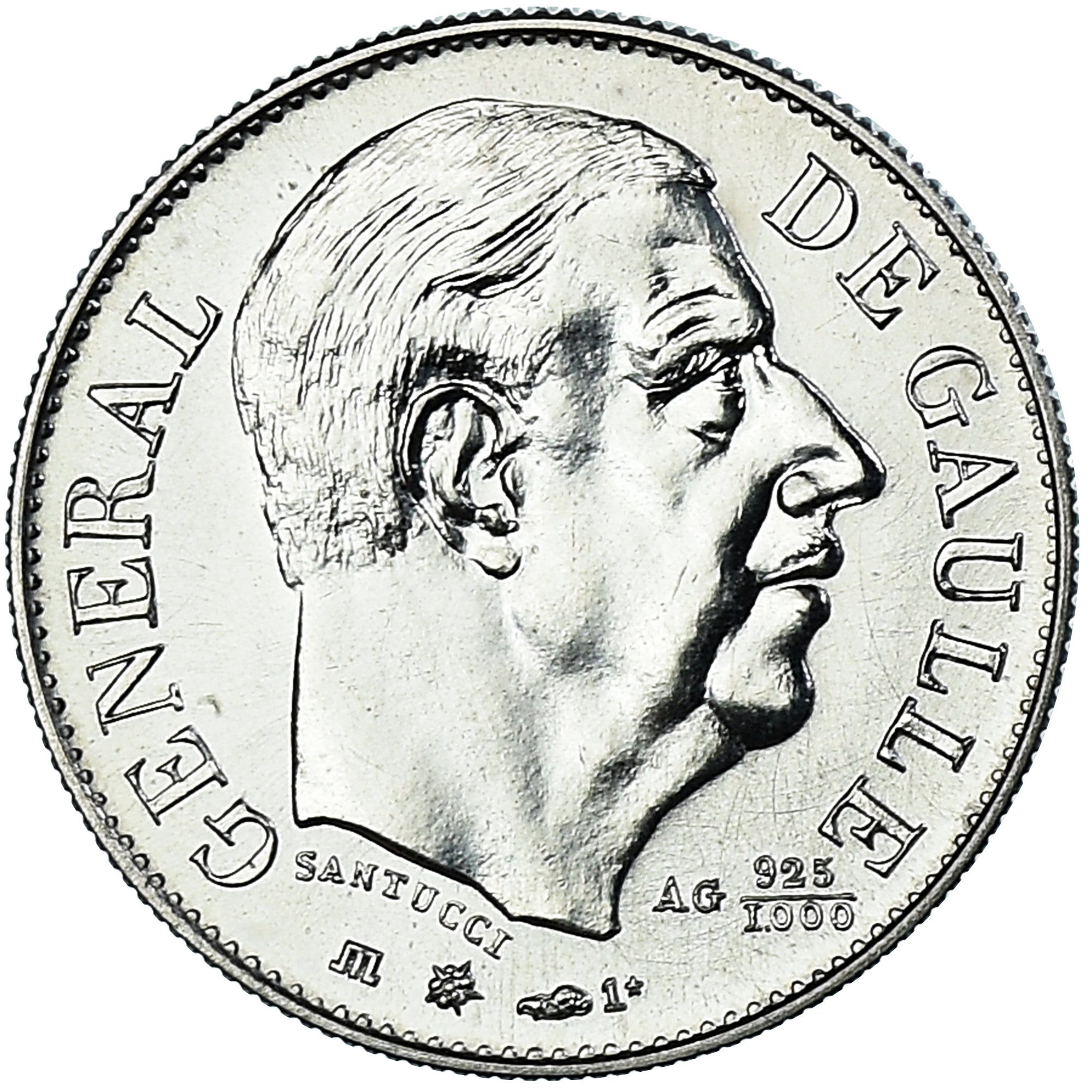 France, Médaille, Charles de Gaulle, History, 1980, FDC, Argent