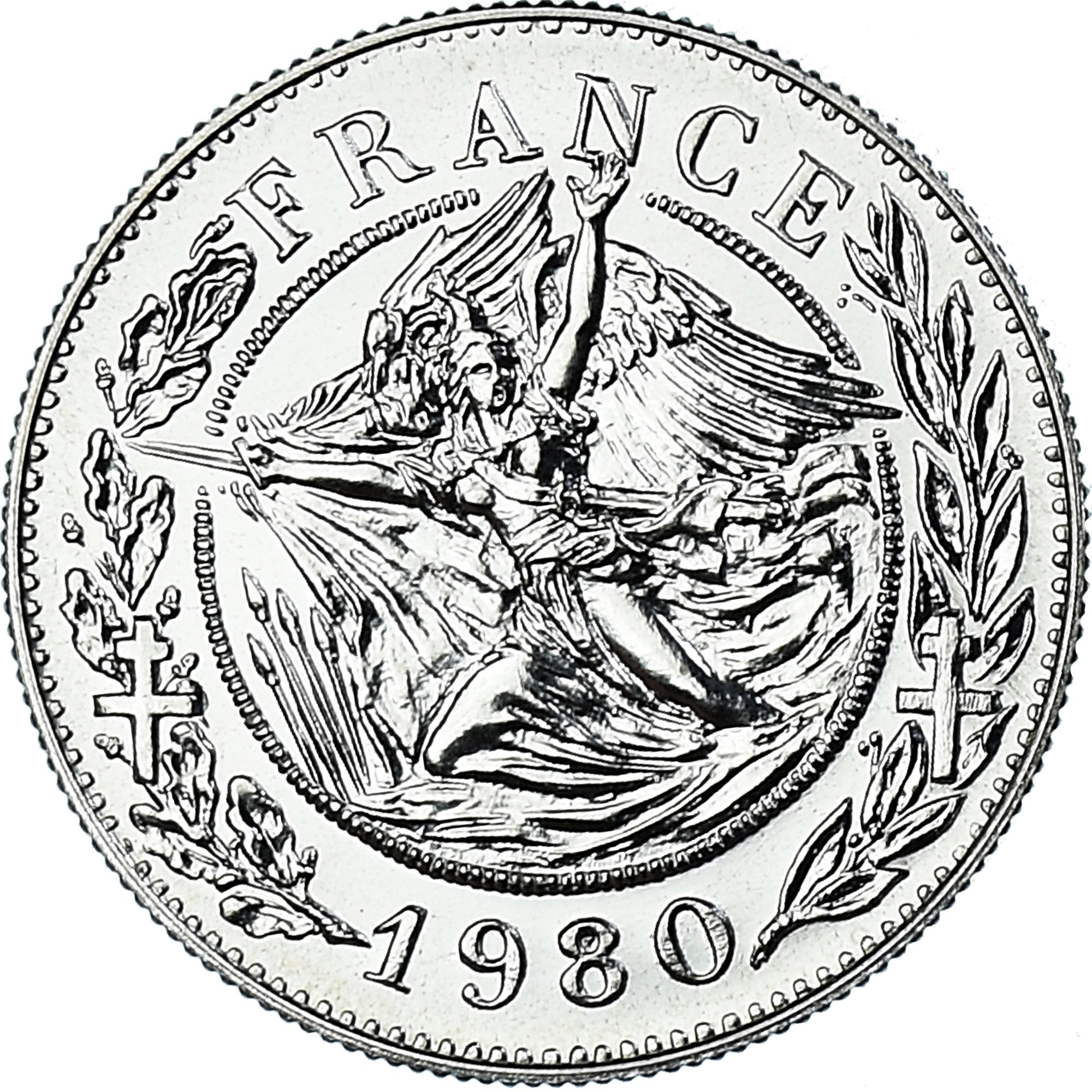 France, Medal, Charles de Gaulle, History, 1980, MS(64), Silver