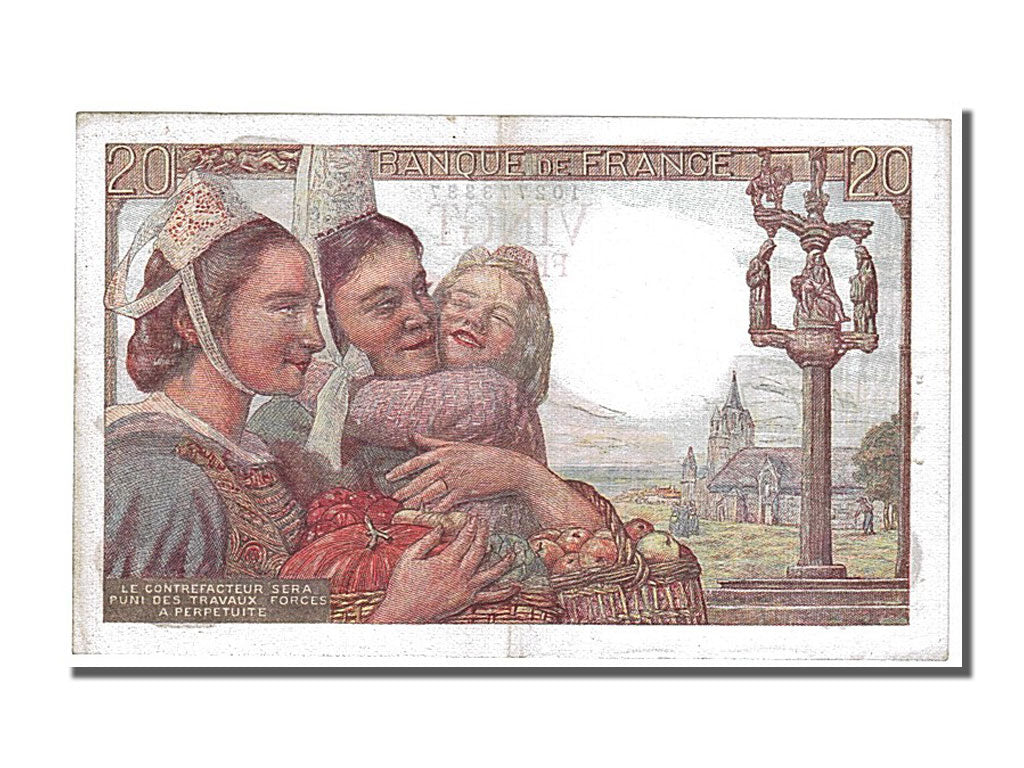 Banknote, France, 20 Francs, 20 F 1942-1950 ''Pêcheur'', 1942, 1942-09-24