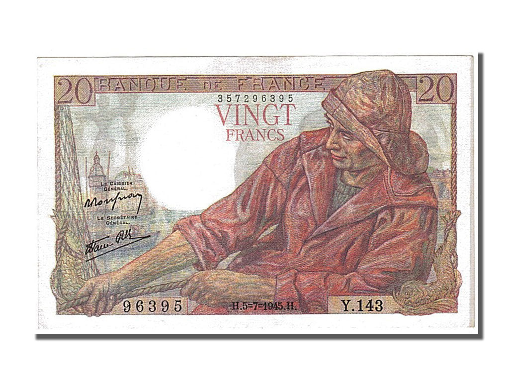 Billet, France, 20 Francs, 20 F 1942-1950 ''Pêcheur'', 1945, 1945-07-05, SPL