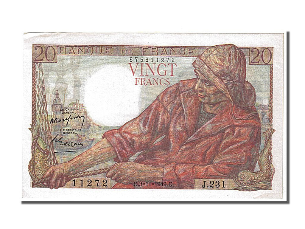 Billete, Francia, 20 Francs, 20 F 1942-1950 ''Pêcheur'', 1949, 1949-11-03, SC