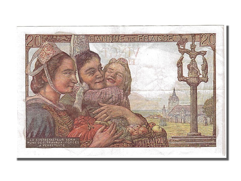 Banknote, France, 20 Francs, 20 F 1942-1950 ''Pêcheur'', 1950, 1950-02-09