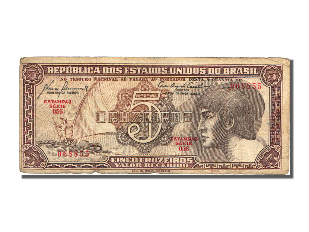 Banknote, Brazil, 5 Cruzeiros, 1961, EF(40-45)