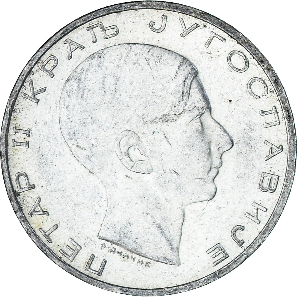 Moneta, Jugosławia, Petar II, 50 Dinara, 1938, AU(55-58), Srebro, KM:24