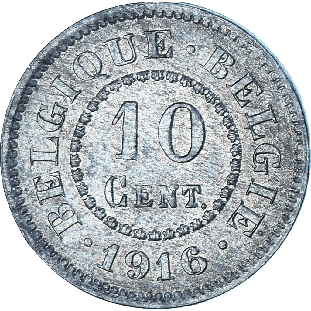 Coin, Belgium, 10 Centimes, 1916, EF(40-45), Zinc, KM:81