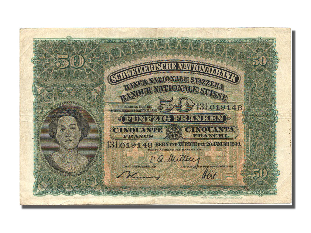 Banknote, Switzerland, 50 Franken, 1949, 1949-01-20, EF(40-45)