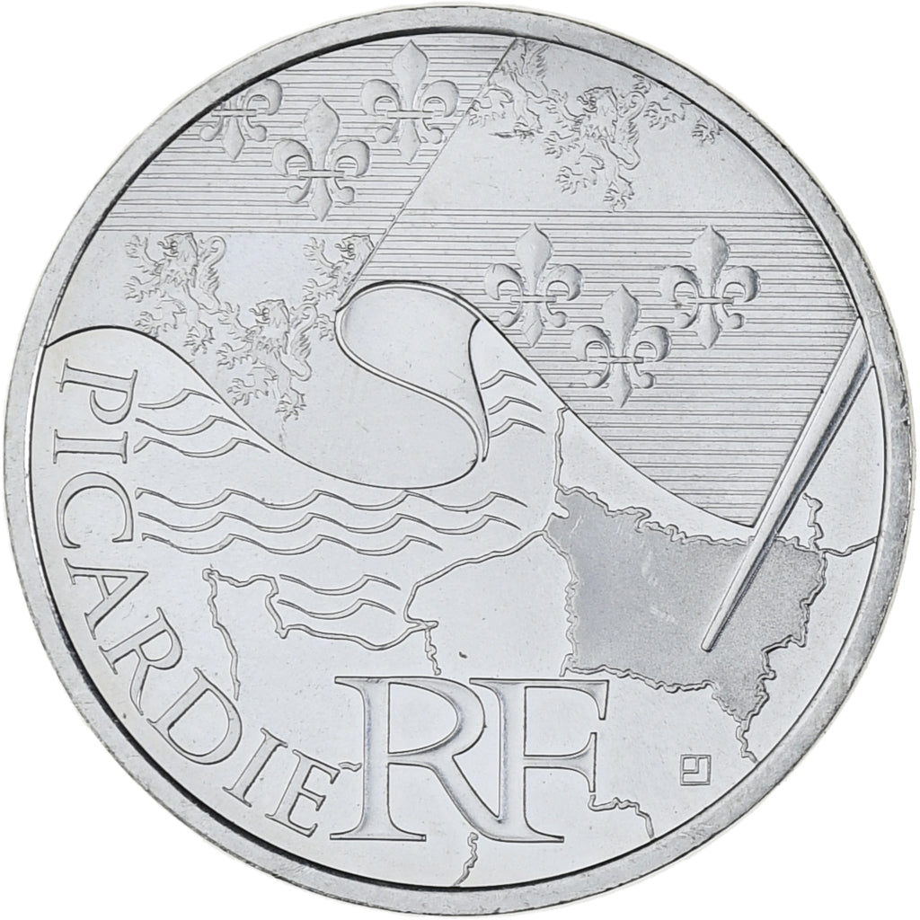 France, 10 Euro, Euros des régions, 2010, Paris, Picardie, SPL+, Argent