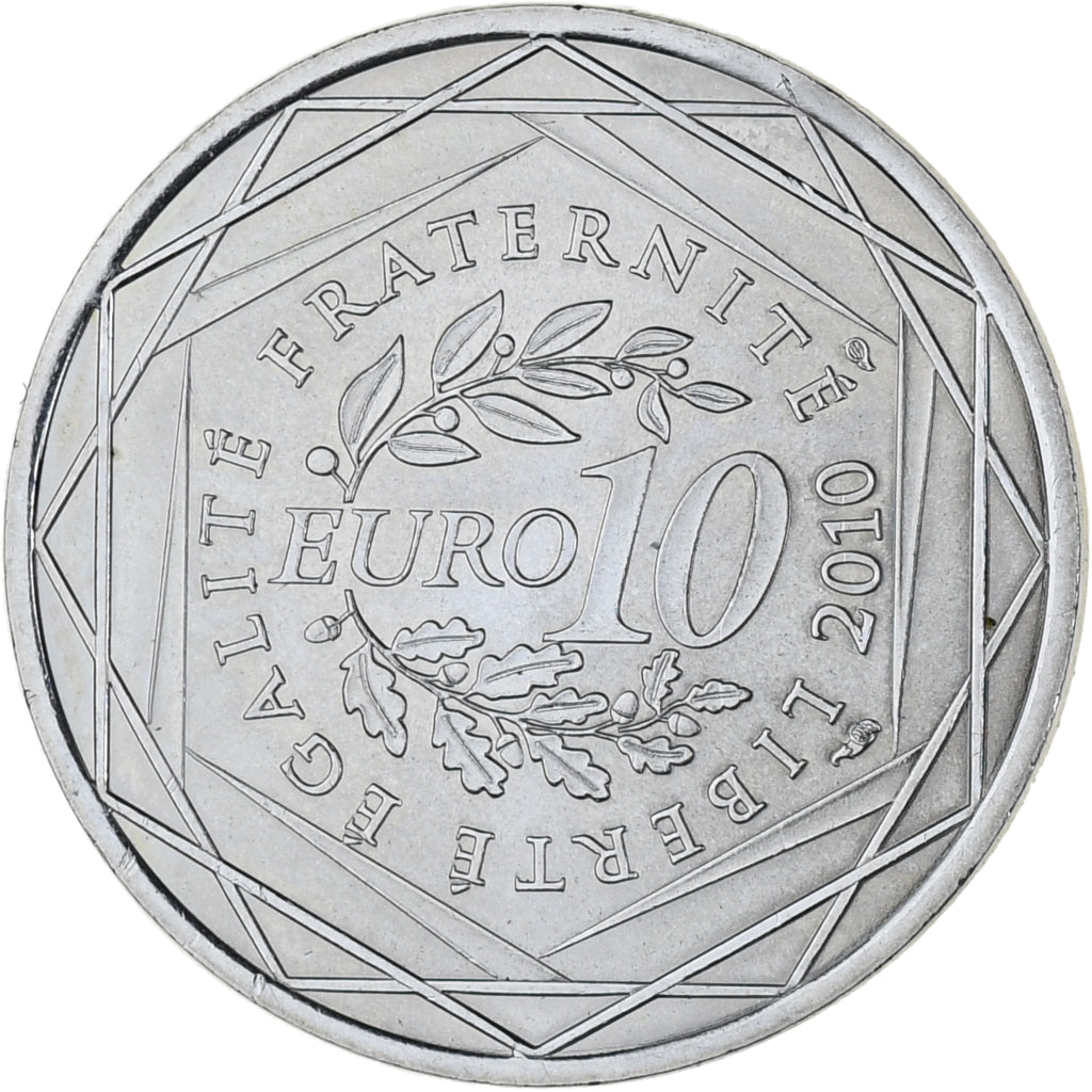 France, 10 Euro, Euros des régions, 2010, Paris, Rhône-Alpes, SPL, Argent