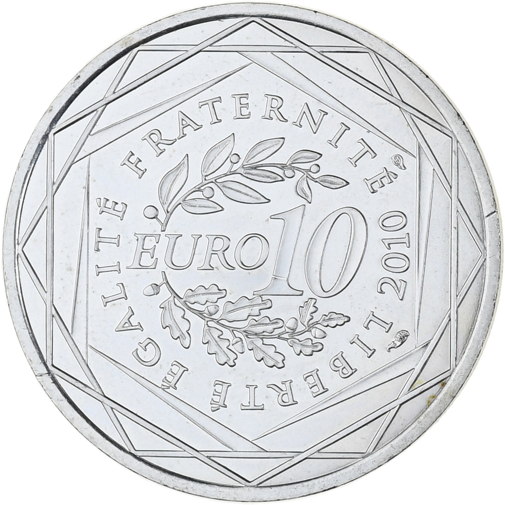 France, 10 Euro, Euros des régions, 2010, Paris, Réunion, MS(63), Silver