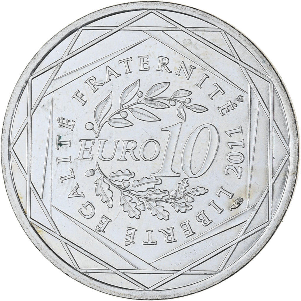 Francia, 10 Euro, Euros des régions, 2011, Paris, Champagne-Ardenne, SC, Plata