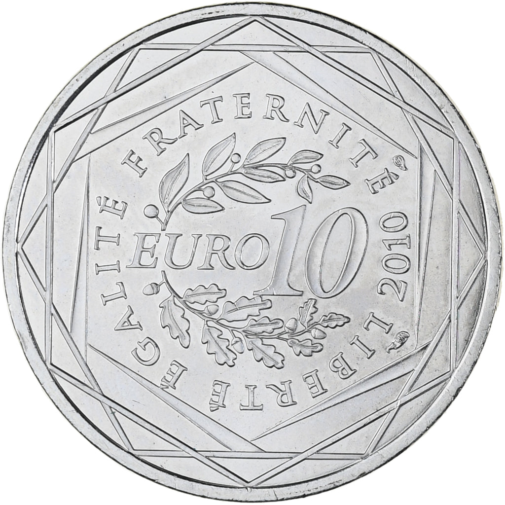 France, 10 Euro, 2010, Paris, MS(63), Silver, KM:1667
