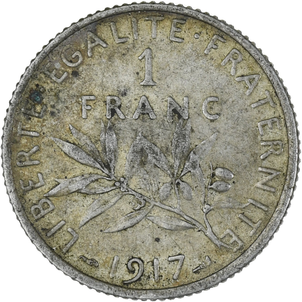 Monnaie, France, Semeuse, Franc, 1917, Paris, TTB, Argent, KM:844.1