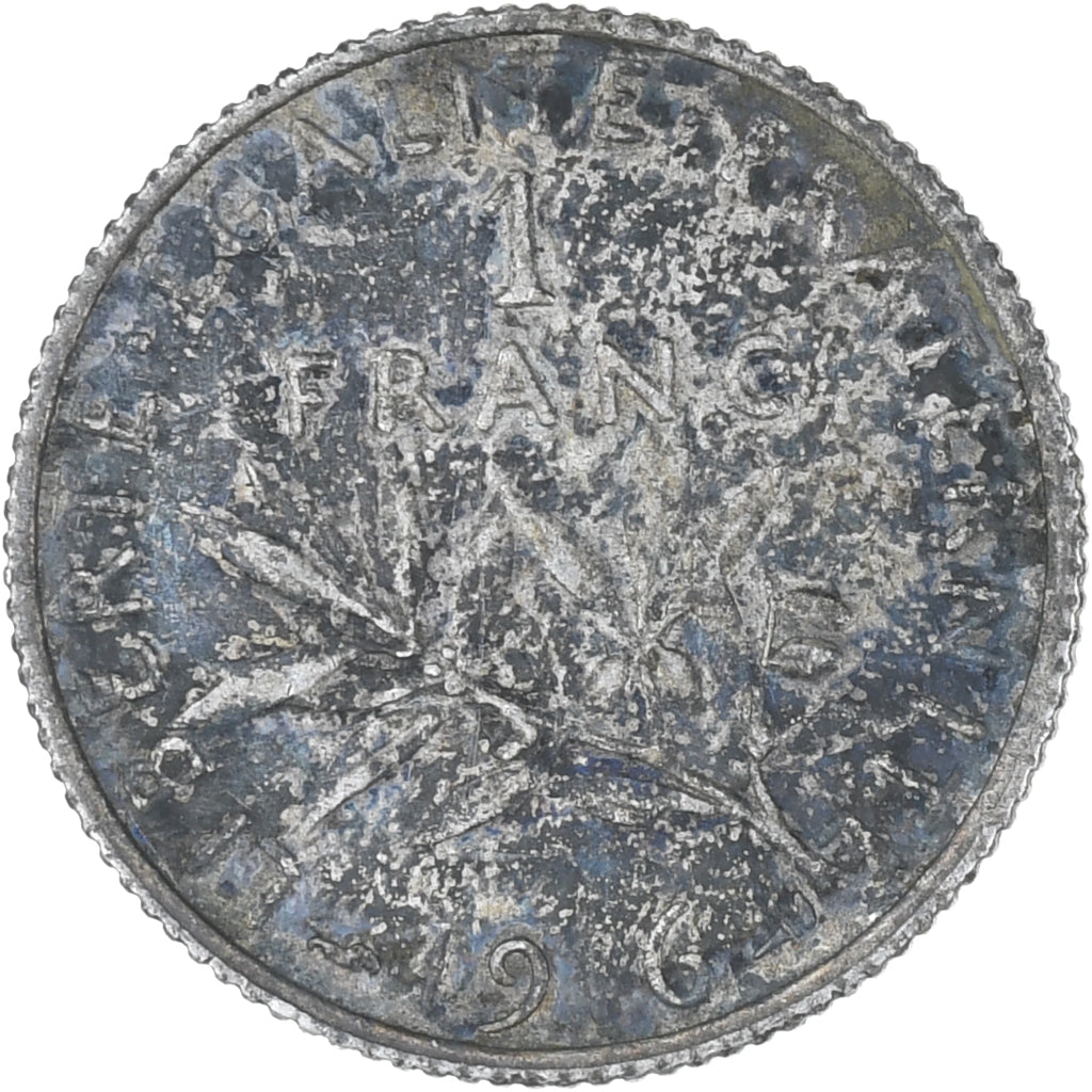 Monnaie, France, Semeuse, Franc, 1916, Paris, TB, Argent, Gadoury:467, KM:844.1