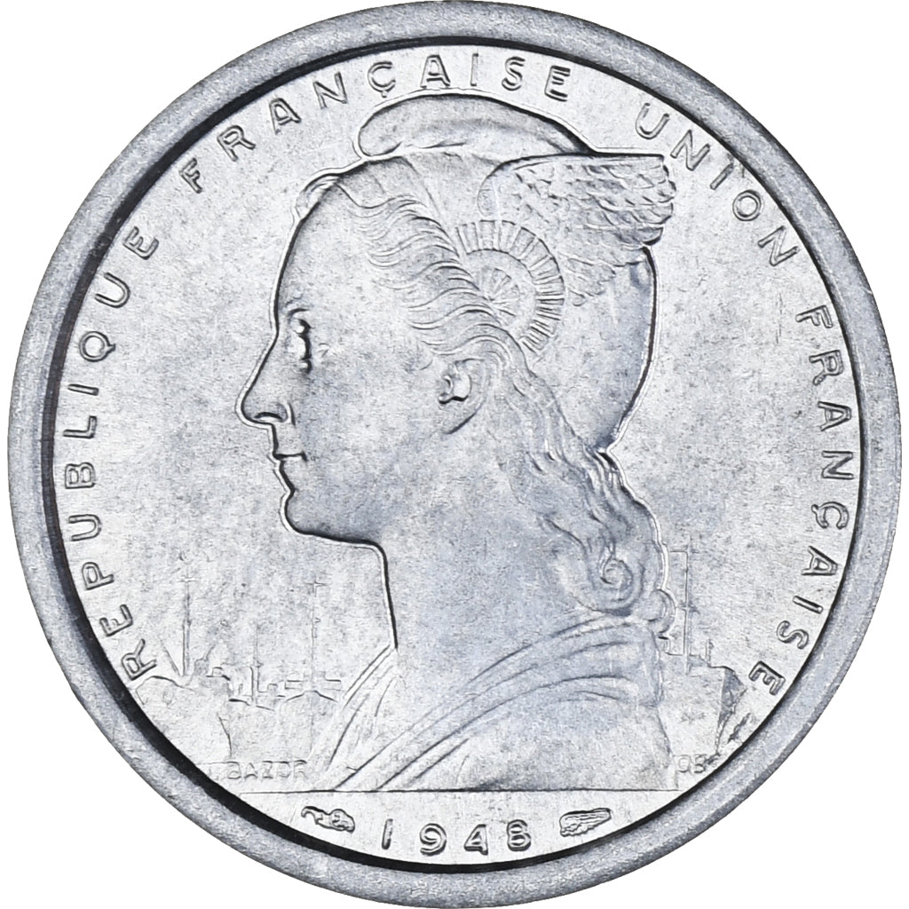 Monnaie, Saint-Pierre-et-Miquelon, 2 Francs, 1948, Paris, SUP, Aluminium, KM:2