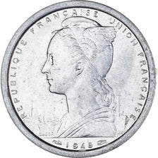 Coin, SAINT PIERRE & MIQUELON, 2 Francs, 1948, Paris, AU(55-58), Aluminum, KM:2