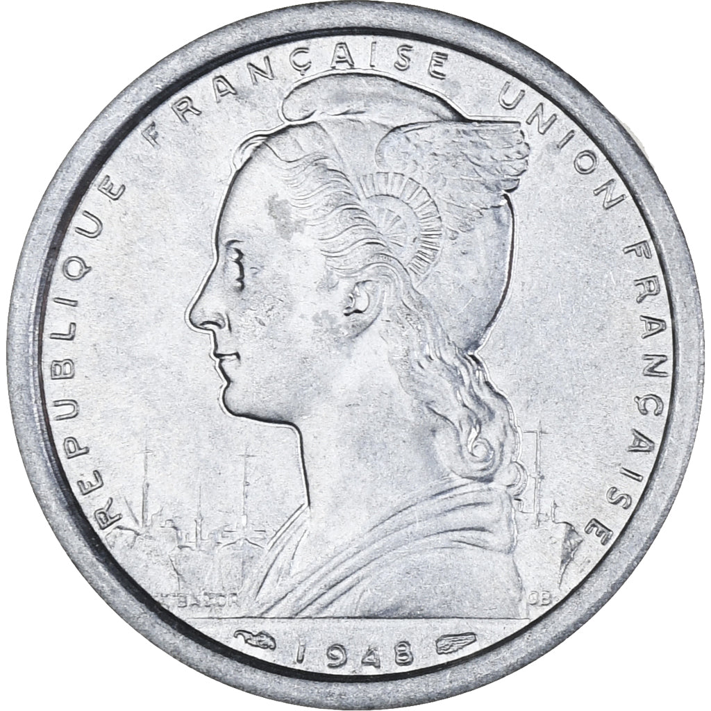 Monnaie, Saint-Pierre-et-Miquelon, 2 Francs, 1948, Paris, SUP, Aluminium, KM:2