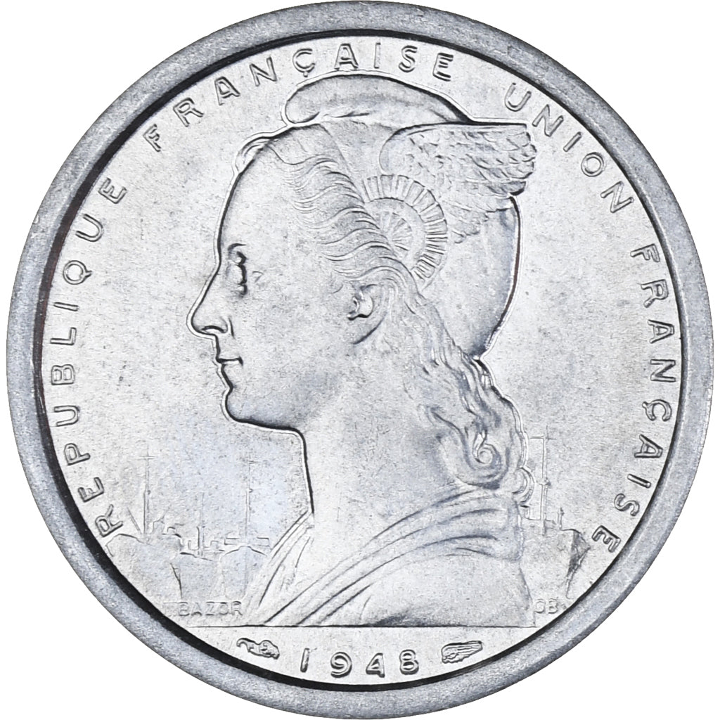 Monnaie, Saint-Pierre-et-Miquelon, 2 Francs, 1948, Paris, SUP, Aluminium, KM:2