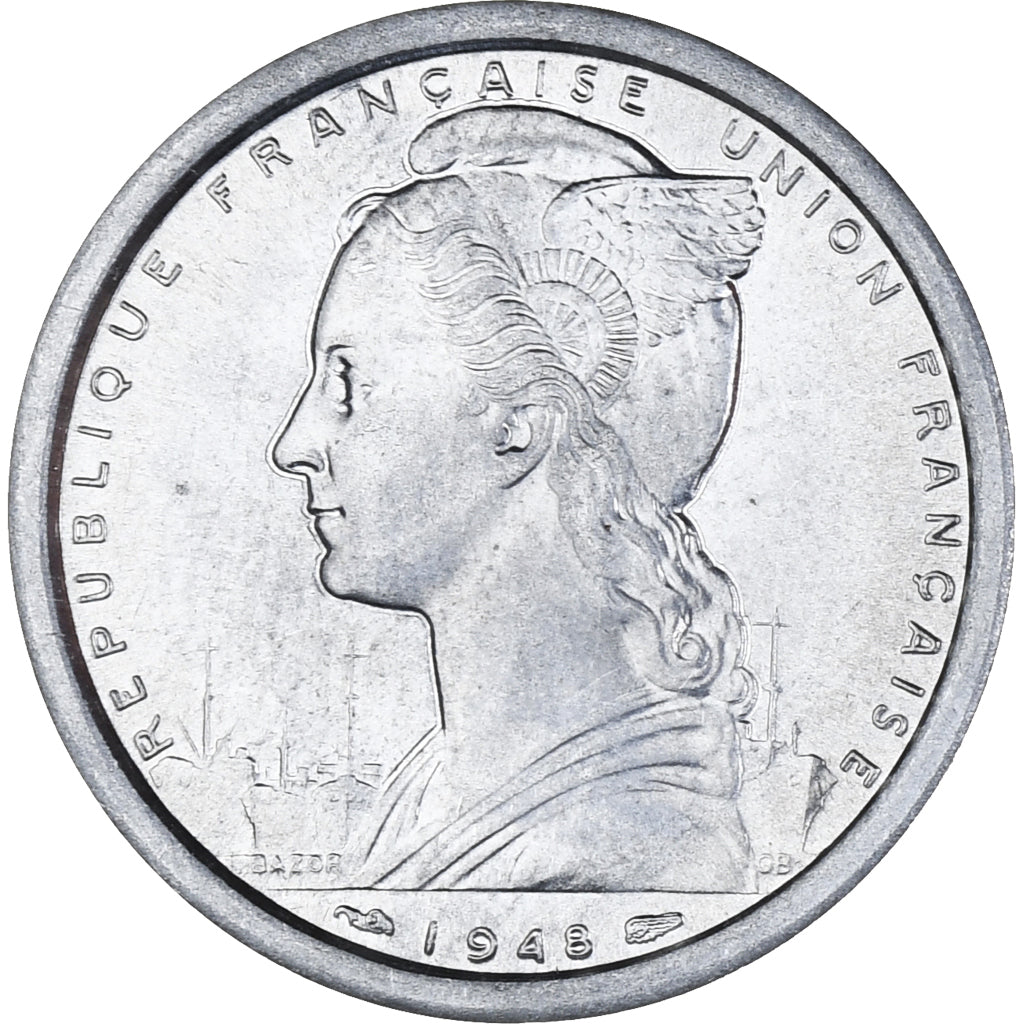 Coin, SAINT PIERRE & MIQUELON, 2 Francs, 1948, Paris, AU(55-58), Aluminum, KM:2