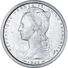 Coin, SAINT PIERRE & MIQUELON, 2 Francs, 1948, Paris, AU(55-58), Aluminum, KM:2